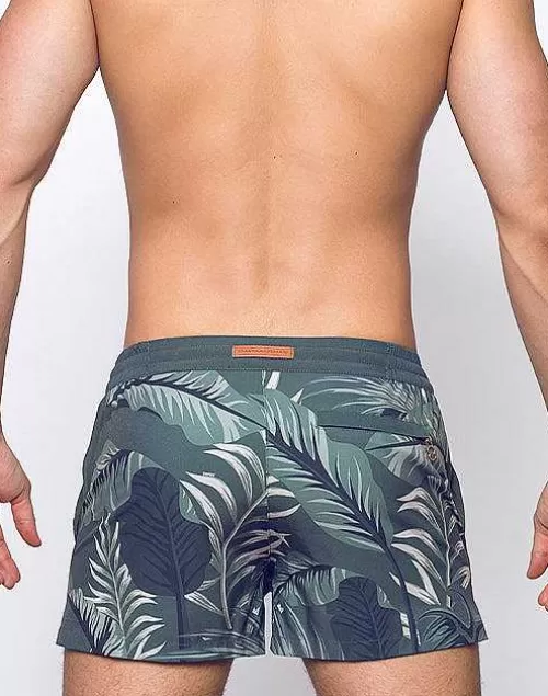 S50 Print Shorts-Forest Green Hawaiian Print^2EROS Fashion