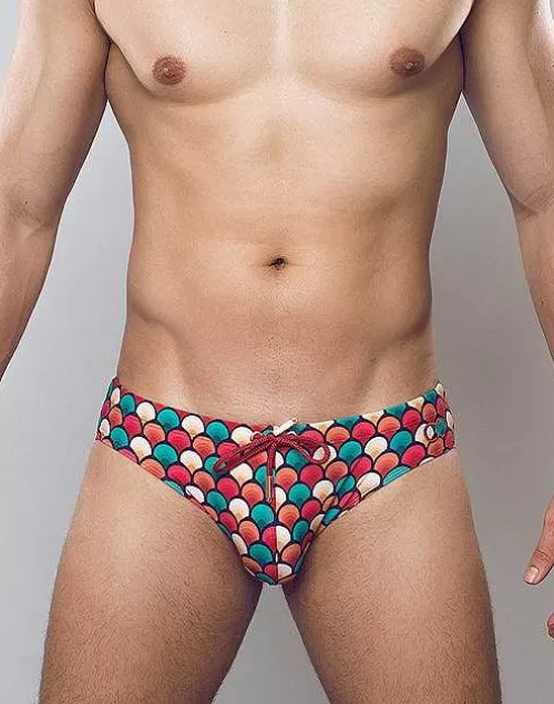 V10 Print Swim Brief-Retro Red^2EROS Best Sale