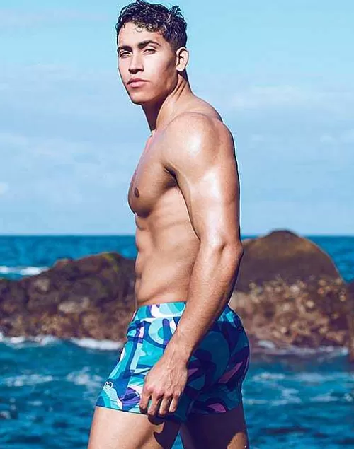 V60 Bondi Print Swim Trunks-Kai Blue^2EROS Best Sale